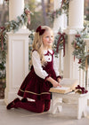 Vintage Raspberry Velvet Storybook Dress | Girls Holiday Dresses