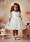 Violet Dress & Cape Set in White