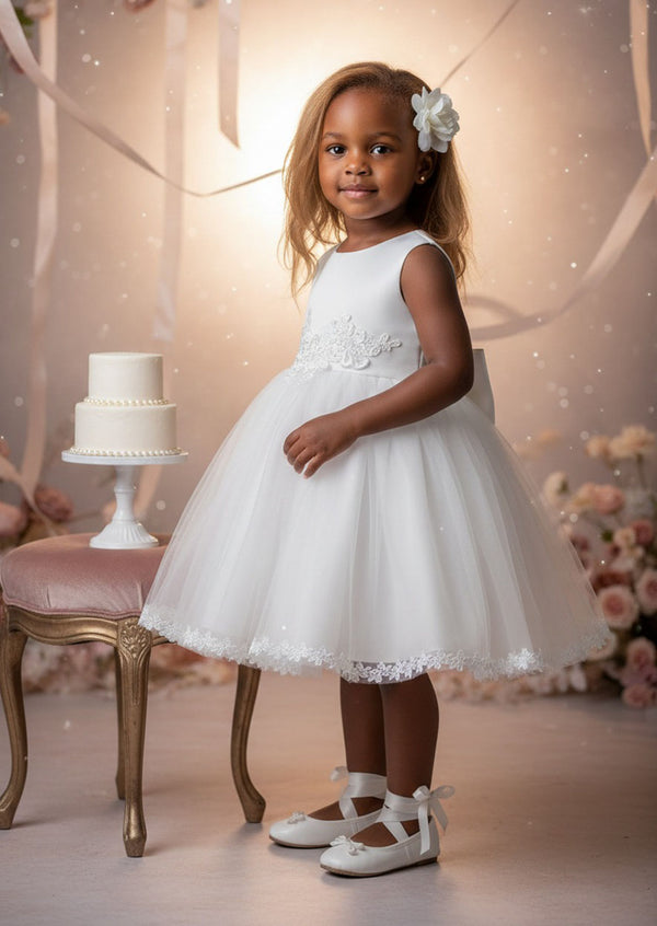 Violet Dress & Cape Set in White