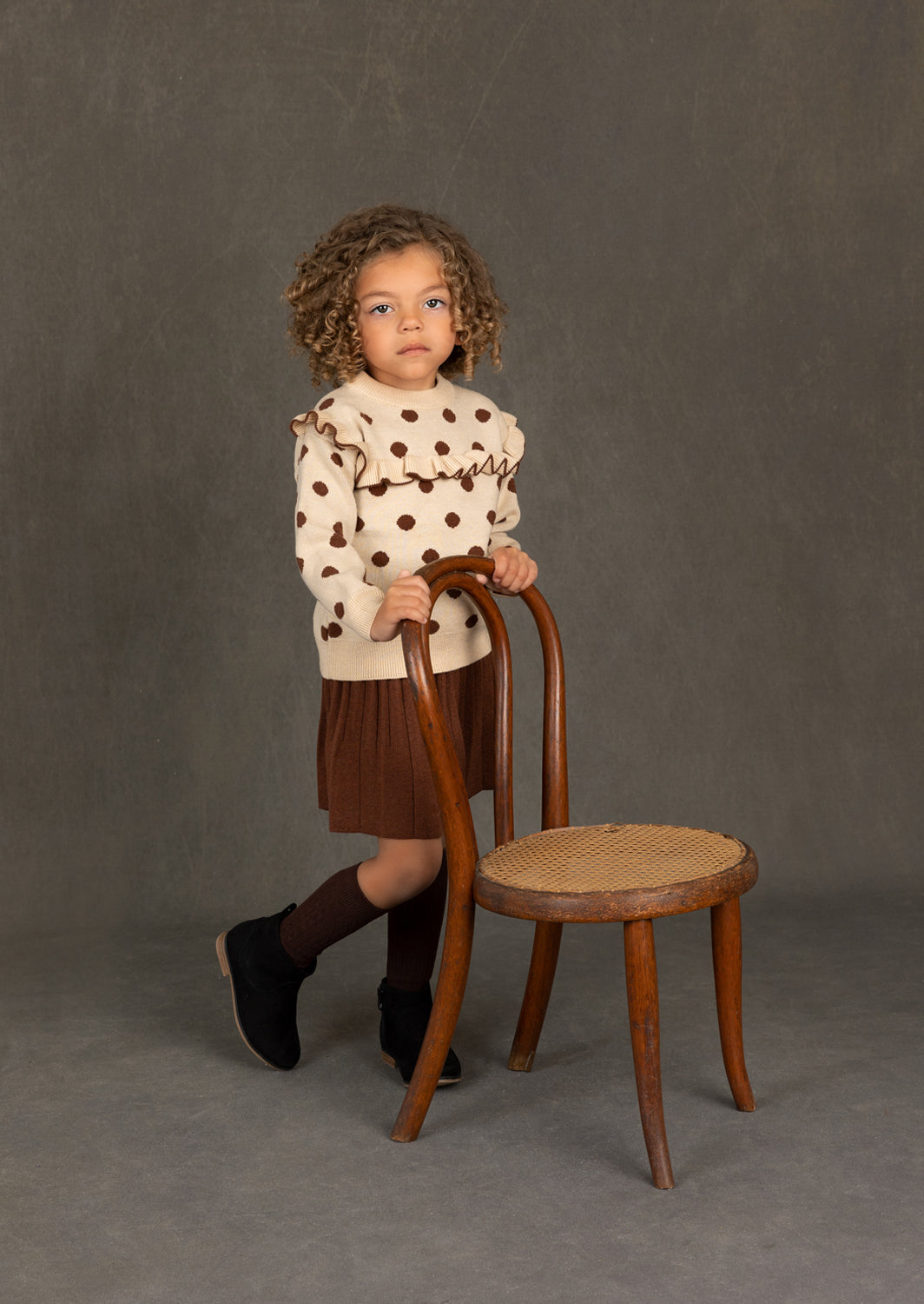 Wendy Sweater Set | Brown Dot