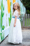 white flower girl dress for wedding