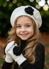 Girls Knit Hat and Glove Set | Girls Hats White