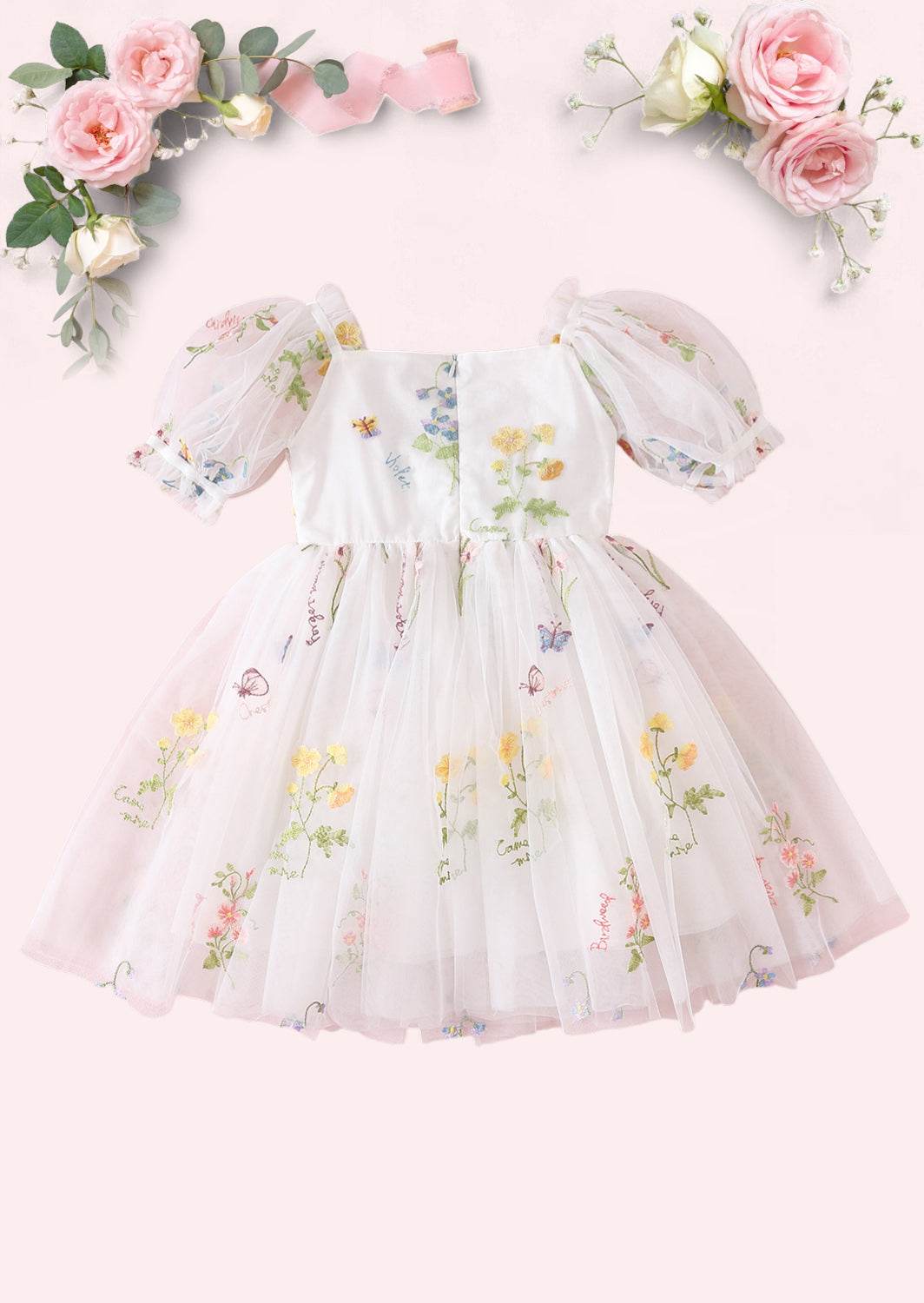 Enchanted Floral Party Dress in White