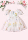 Enchanted Floral Party Dress in White