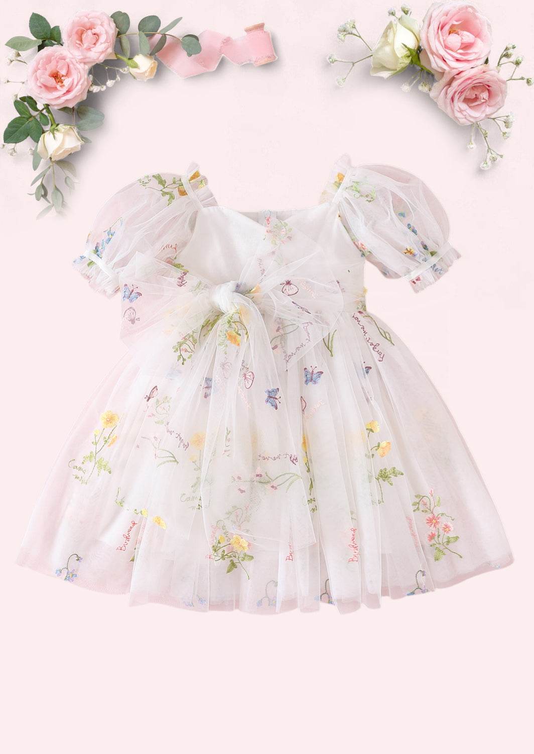 Enchanted Floral Party Dress in White