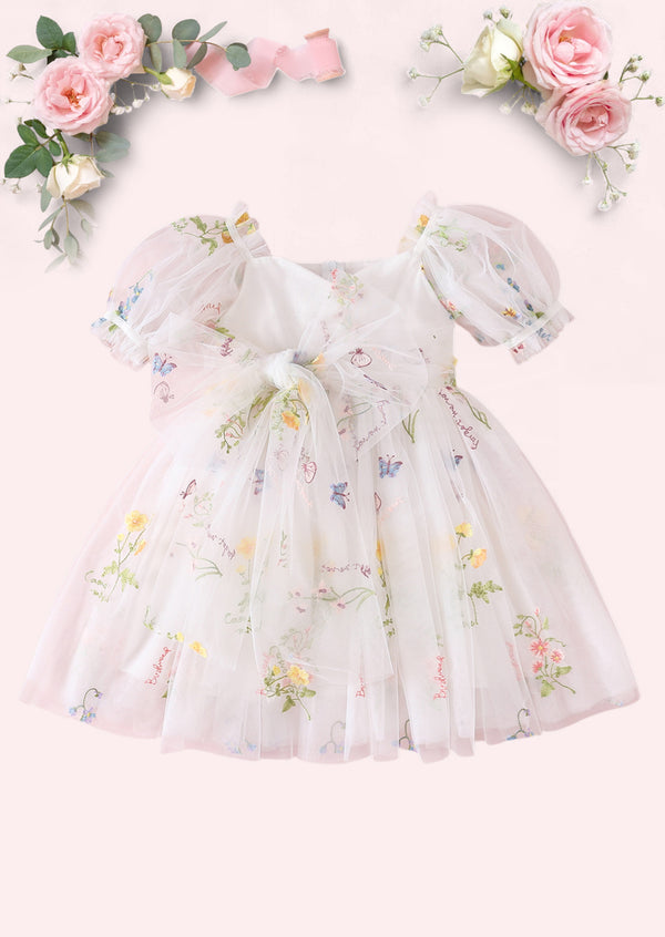Enchanted Floral Party Dress in White