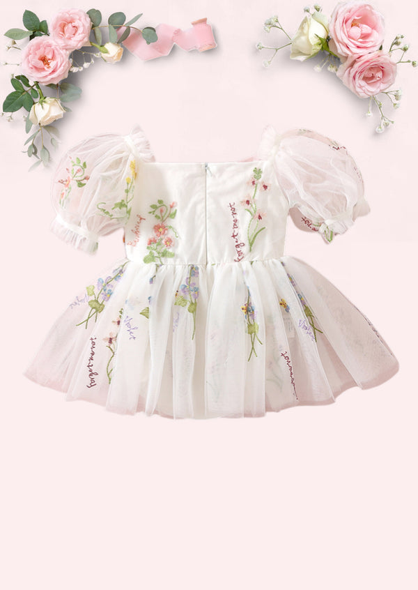 Enchanted Floral Baby Girl Romper in White
