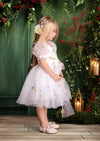 Toddler girl White Fairy Floral Party Dress
