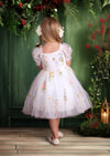 Girls White Fairy Floral Party Dress