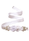 White flower bridal sash belt