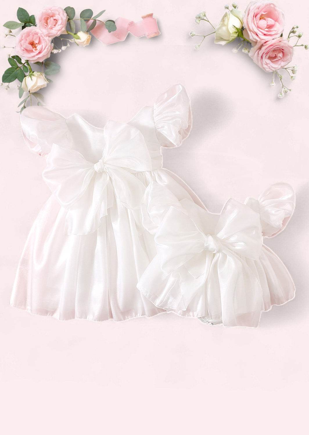 Mirabelle Puff Sleeve Baby Romper in White