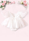 Mirabelle Puff Sleeve Baby Romper in White