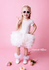 Pixie White Velvet Dotted Tulle Tutu Dress