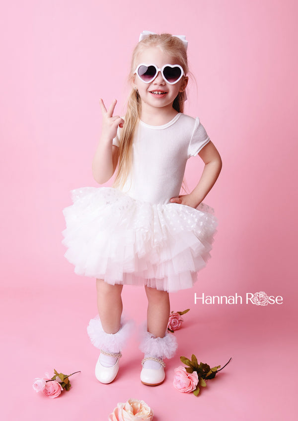 White Velvet Toddler Tutu Dress Elegant Party & Special Occasion Outfit