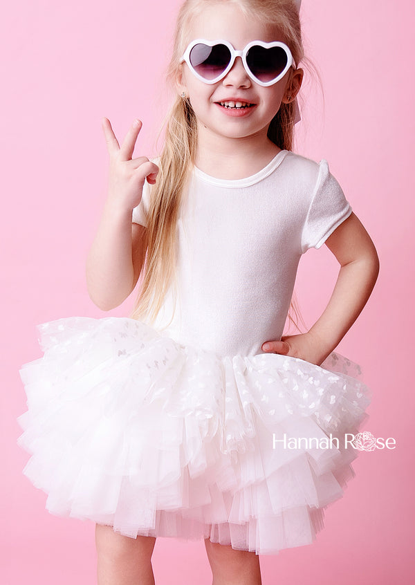 White Velvet Toddler Tutu Dress Elegant Party & Special Occasion Outfit