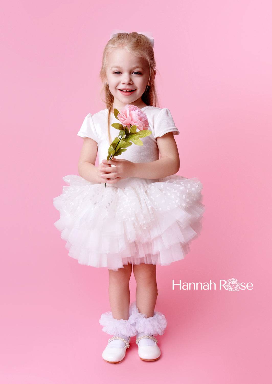 Pixie White Velvet Dotted Tulle Tutu Dress 8