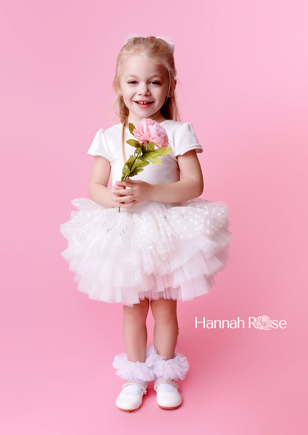 White Velvet Toddler Tutu Dress Elegant Party & Special Occasion Outfit white
