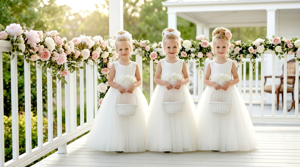 White Flower girl dresses by Hannah Rose Vintage