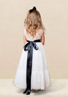 Sleeveless white flower girl dresses