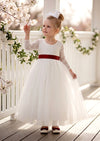 Classic White Long Sleeve Flower Girl Dress