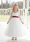 Classic White Long Sleeve Flower Girl Dress
