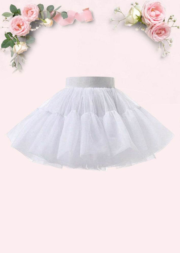 Girls Bouffant Petticoat || White