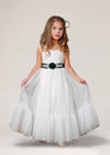 White Sleeveless flower girl dress for toddlers