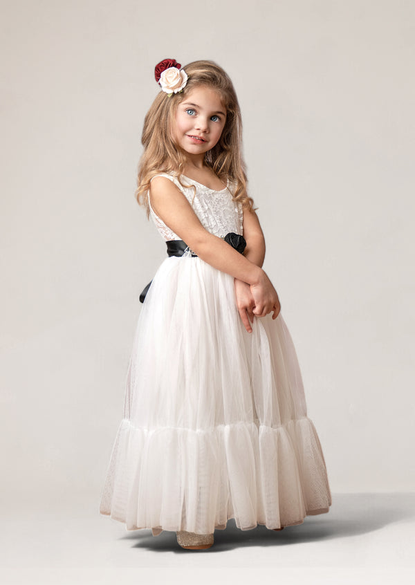 white flower girl dress for wedding