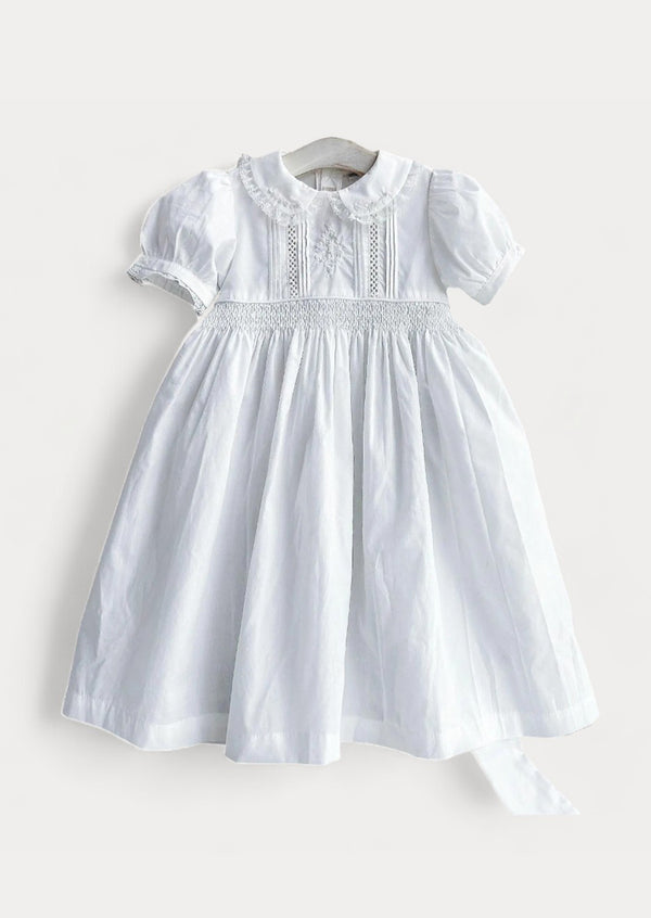 Girls white smocked dresses