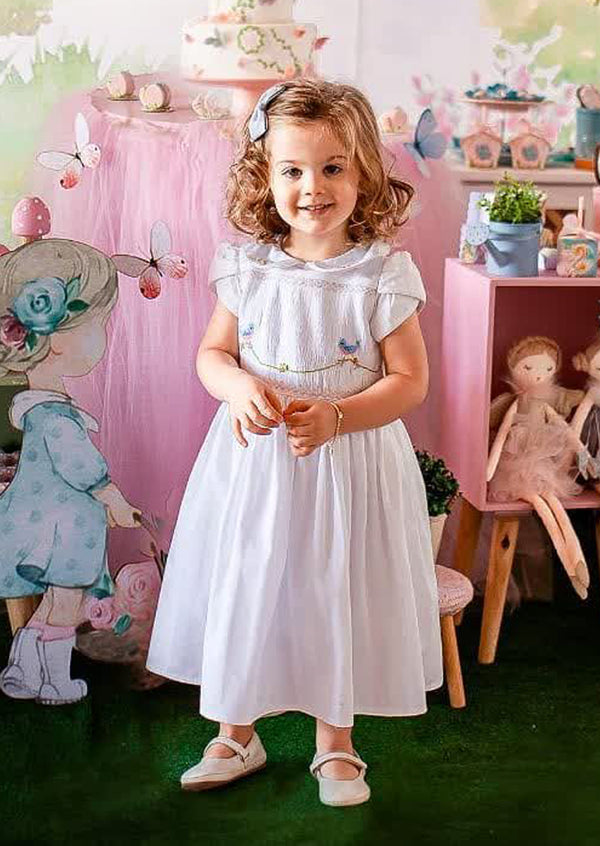 Toddler Girl White Smocked Dresses