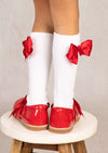 GIRLS - Custom Satin Bow Socks (35 bow colors) - Hannah Rose Vintage Boutique