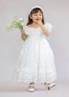 Grace Sweetheart Lace Baptism Flower Girl Dress || White