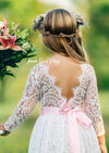 white lace boho flower girl dresses