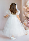 Victoria Sweetheart Baptism Flower Girl Dress || White