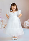 Victoria Sweetheart Baptism Flower Girl Dress || White