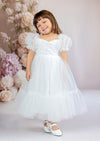 Victoria Sweetheart Baptism Flower Girl Dress || White