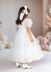 Victoria Sweetheart Baptism Flower Girl Dress || White