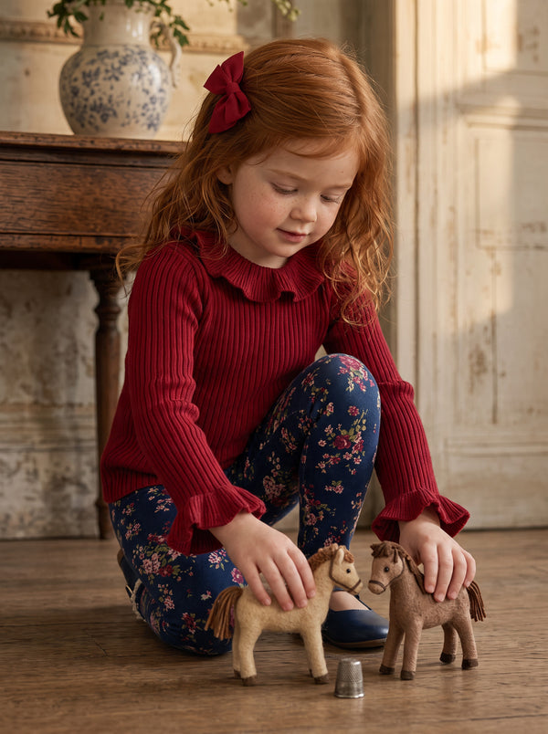 Wild Rose Cotton Leggings | Girls Floral Print Leggings