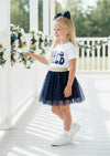 Wild Child Tee & Navy Sparkle Tutu Set | Girls Cotton Tees & Outfits
