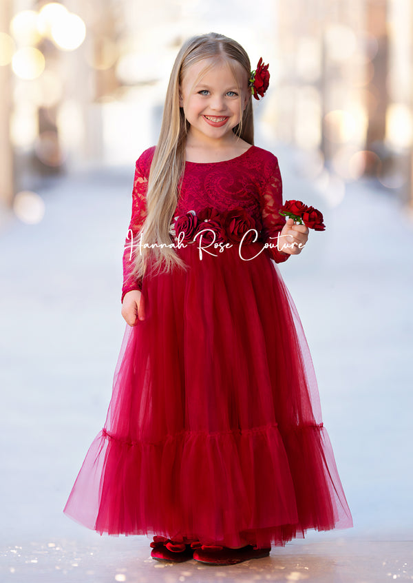 Pretty Plies Rose Pearl Embellished Flower Girl Dress