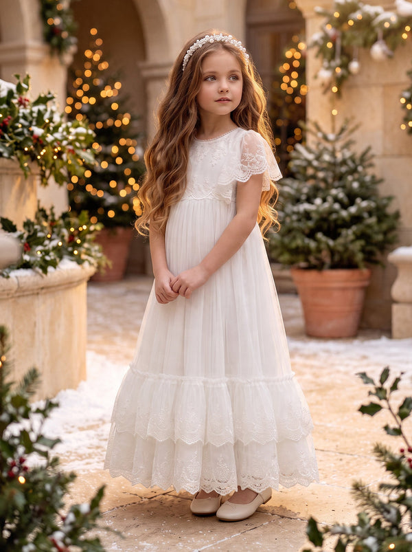 White Lace Special Occasion Dress for Girls | Flower Girl Dresses