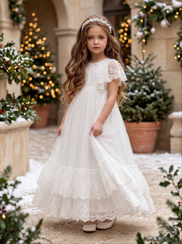 White Lace Special Occasion Dress for Girls | Flower Girl Dresses