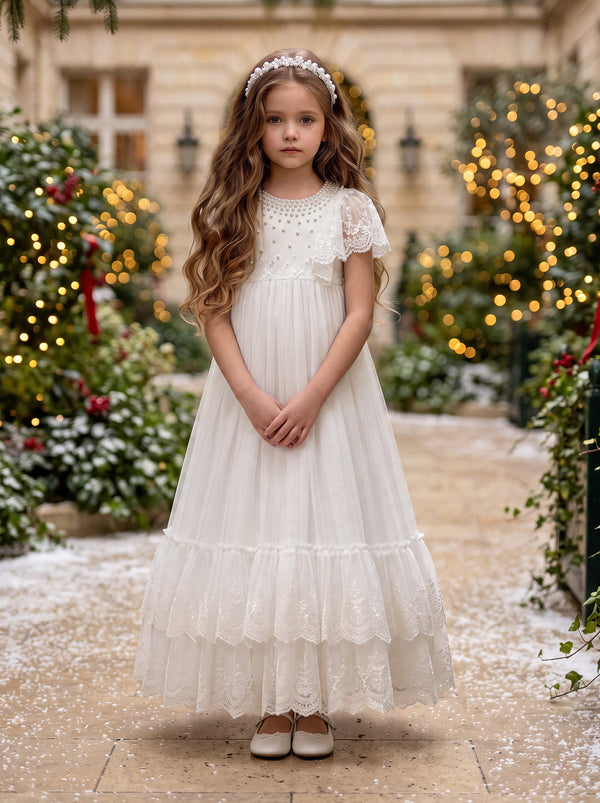 White Lace Special Occasion Dress for Girls | Flower Girl Dresses