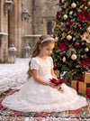 Winter Wishes White Dotted Swiss Girls Gown | Flower Girl Dresses