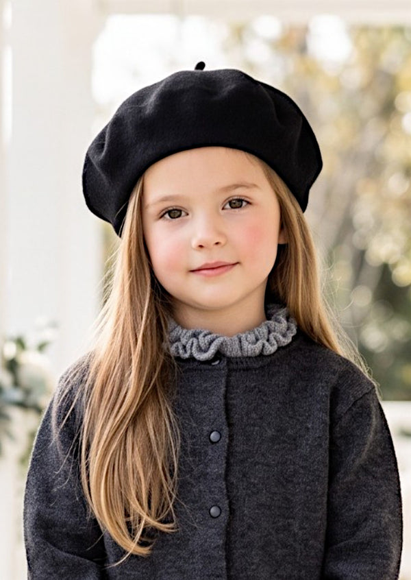 Classic French Wool Beret in Black