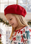 Classic French Wool Beret in Red | Girls Hats