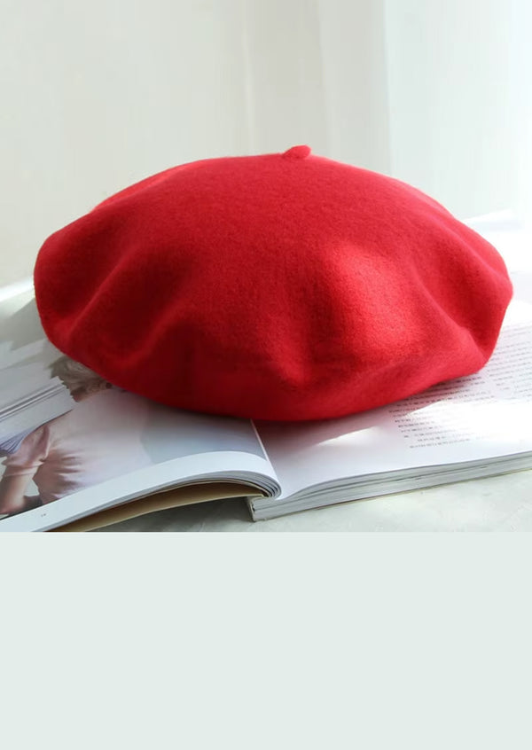 Classic French Wool Beret in Red | Girls Hats