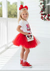 XOXO Minnie Hugs & Kisses Tee & Red Tutu Set | Girls Tutu Outfits
