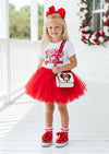 XOXO Minnie Hugs & Kisses Tee & Red Tutu Set | Girls Tutu Outfits