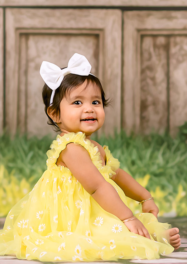 Yellow Baby Girl Birthday Tutu Dress